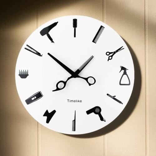 Wall Clock Modern Design Hair Stylist Tools Beauty Salon Novelty Watch Clock Horloge Relogio De Parede Wall Clocks Home Decor