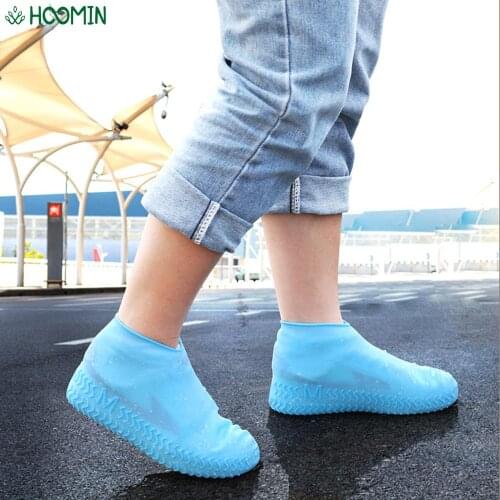 1 Pair Non Slip waterproof Rubber Rain BootWater Rain Shoes Covers Outdoor Camping S / M / L Reusable Silicone Shoe Cover