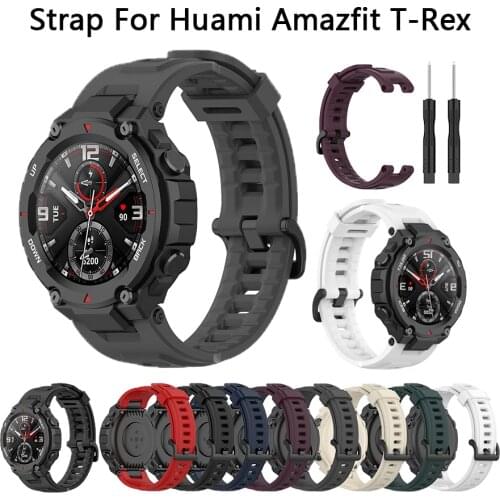 2021 New Replacement Sport Soft Silicone Strap For Huami Amazfit T-Rex Adjustable Strap Bracelet For Xiaomi Amazfit T-Rex Watch