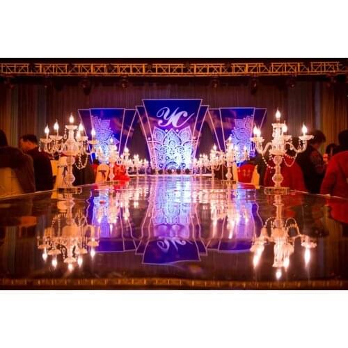 2016 New style 55cm- 21.6" 5-arms candelabra wedding metal and acrylic table centerpiece candlestick wedding supply