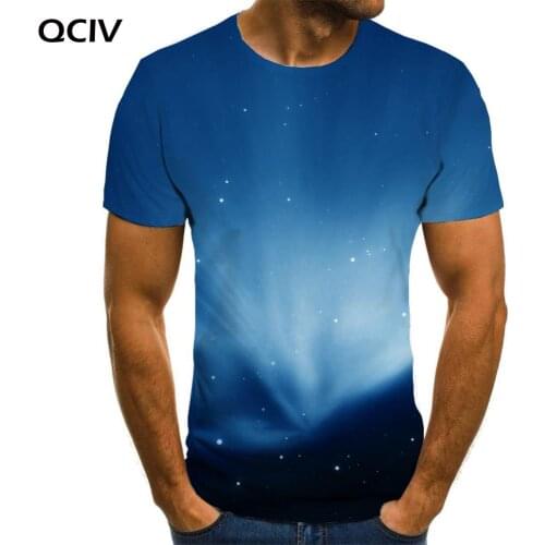 QCIV Brand Galaxy T shirt Men Psychedelic T-shirts 3d Harajuku Tshirts Casual Mens Clothing summer Printed Style O-Neck