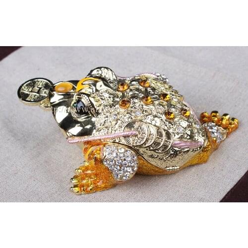 Frog Trinket Box Large Three Legged Toad Money Frog Trinket Box Jewelry Box Symbol of Prosperity in Feng Shui Frog Pill Box