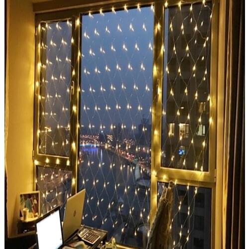 3x2M Christmas LED Mesh Net Fairy String Light Outdoor Garden Window Curtain Wedding Holiday Garland Light