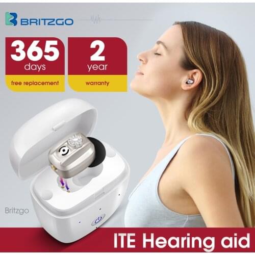 Britzgo Intelligent Hearing Aid, Mobile Charging Wireless Invisible Mini In Ear Noise Reduction Digital Sound Amplifier VHP-602