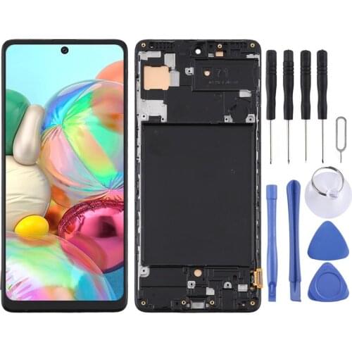 For Samsung Galaxy A71/SM-A715 LCD Screen and Digitizer Full Assembly With Frame TFT Material (Black)