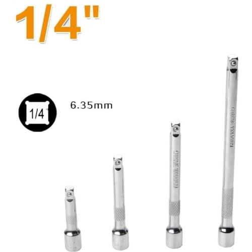 1Pcs Drive Ratchet Socket Extender Long Extension Bar 1/4 50mm 100mm 150mm Hand Adjustment Tool Extension Socket Drive Hand Tool