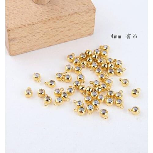 10pcs Anti-drop earplug beads Copper plating package gold ear line silicone beads Ear pin Earplugs For Jewelry Making Findings