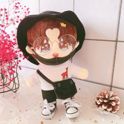 20cm Plush Dolls Clothes White shirt pants shoes Changing clothes Accessories for Korea Kpop EXO Idol Dolls Clothing Fans Gift