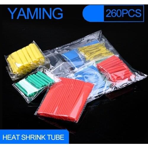 260pcs Assortment 2:1 Heat Shrink Tubing Tube Sleeving Wrap Wire Cable Kit Environmental Protection Wrap Wire 8 Sizes Drop ship