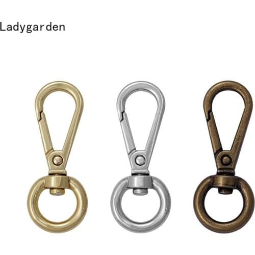 3PCS Metal Snap Hook Swivel Eye Trigger Clip Clasp for Leather Craft Bag Strap Belt Webbing Belt Loop Keychain 12mm Buckle