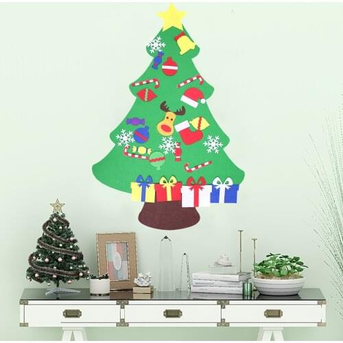 77*100CM DIY Felt Christmas Tree Christmas Decoration for Home Navidad 2022 New Year Christmas Ornaments Santa Claus Xmas Gifts