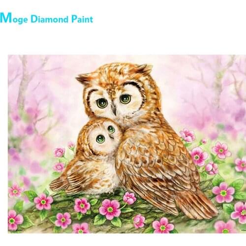 Owl Mother and Child Diamond Painting Animal Floral Round Full Drill Cartoon Nouveaute DIY Mosaic Embroidery 5D Cross Stitch