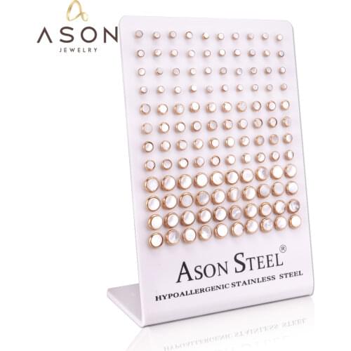 ASONSTEEL Wholesale 60Pairs/lot Shell Stud Earrings Gold Color Earrings Jewelry Gift,High Quality