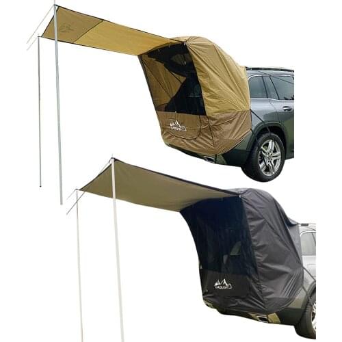 Car Truck Tent With Support Rod Outdoor Self-driving Car Tail Extension Tent Sunshade Rainproof Tent Awning For Barbecue Camping