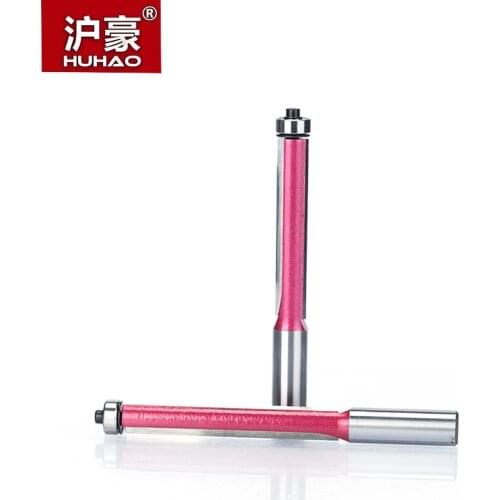 HUHAO 1pc 1/2" Shank Flush Trim Router Bits For Wood Trimming Cutters With Bearing Woodworking Industrial Grade Milling Cutter