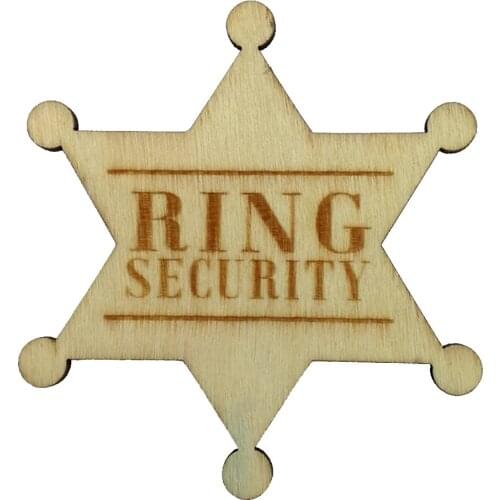 Ring Security Wooden Brooch Pin Badge Jewelry Wedding Party Decoration