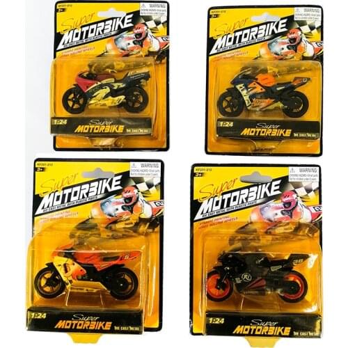 Super Motorbike 1:24 Die Cast Metal Tampo Printing Free Rolling Wheels Racing Motorcycle Turbo YAMAHA Diecast Model Collection