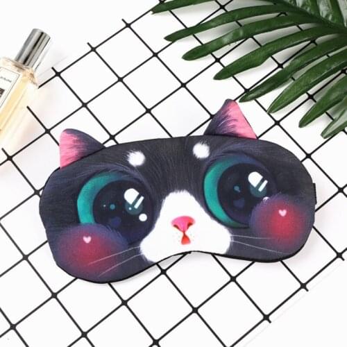 1pc Eye Mask Eyeshade Cover Shade Natural Sleeping Eye Patch Cute Cat Dog Sleep Mask Soft Blindfold Travel Eyepatch Women Men