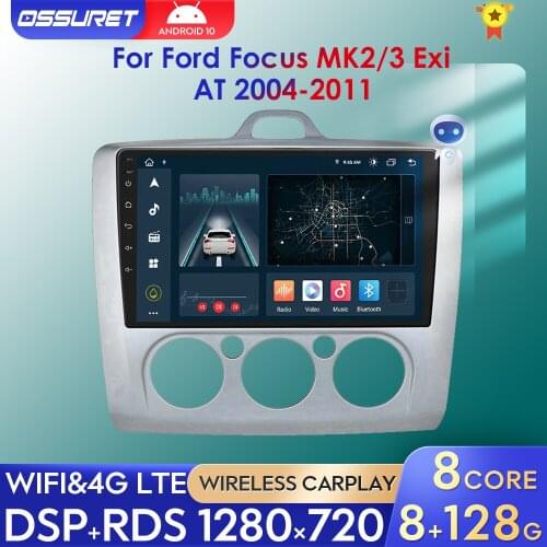Android 10 For Ford Focus 2 3 2004-2011 Exi MT 8"9" Car Multimedia GPS Navigation Radio Stereo 2+32G 4G LTE WiFi DAB DSP DVR