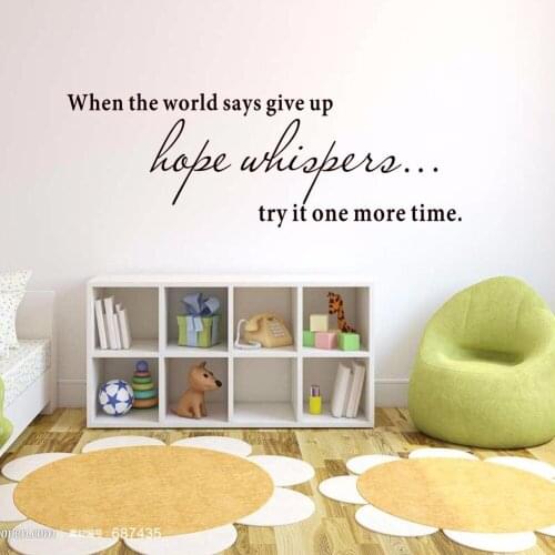 Hope whispers vinyl wall decal quote home decor bedroom diy art mural removable wall stickers