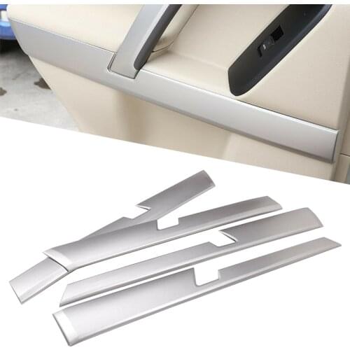 Beler Inner Interior Silver Door Panel Trim Cover fit for Toyota Land Cruiser Prado FJ150 150 2010-2013 2014 2015 2016 2017 2018
