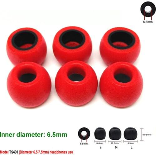 ANJIRUI TS400 6.5mm (L M S) memory foam tips Ear Pads for in-ear earphone headset earphones enhanced bass C set Ear Pads