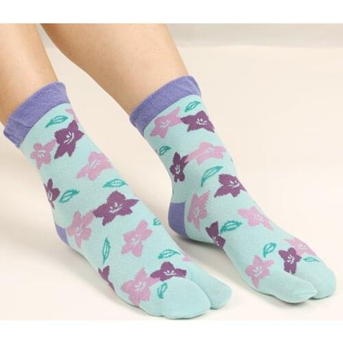 2 Pairs Japanese Two Finger Socks 2 Toe Cotton Socks Sweat Harajuku Novelty Socks