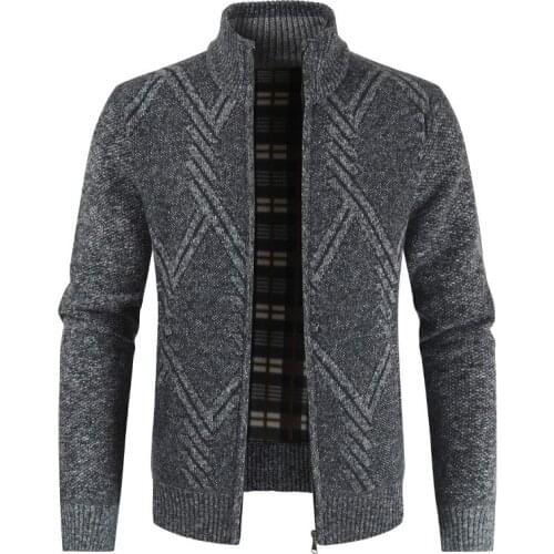 2019 New Mens Sweater Coat Male Cardigan Sweater Jackets Men Winter Leisure Zipper Knitted Thick Coat Mens Christmas Sweater