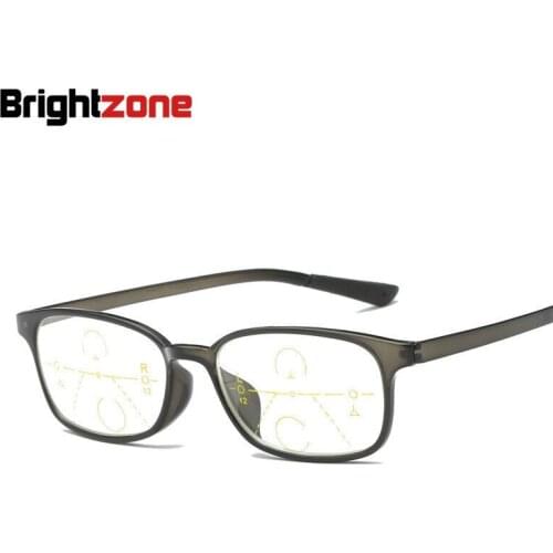 BrightZ TR90 Full Rim Progressive Multifocal Glasses Bifocal Reading Eyeglasses See Near And Far Eyewear Women Men Diopter Gafas