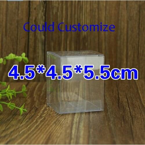 Wholesale 4.5*4.5*5.5cm 100pcs/lot Transparent Clear PVC Packing Box Dry Fruit/Cake/Toy Box,Wedding Candy Box Custom Cost Extra