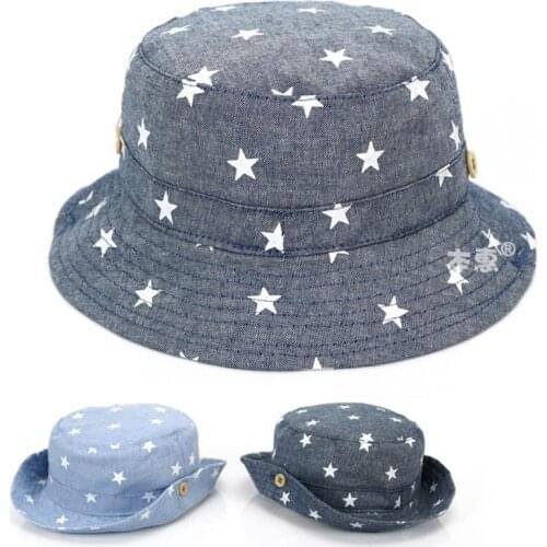 New Soft Cotton Summer Baby Sun Hat Infant Boys Girls Bucket Hat Denim Cotton Toddler Kids Tractor Cap