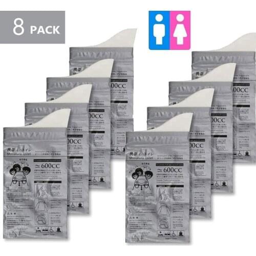 8Pcs Urine Bags Camping Pee Bags Urinals Vomit Bags Urinal Toilet Emergency Portable Toilet Bee Bag 600CC Mini Mobile Toilets