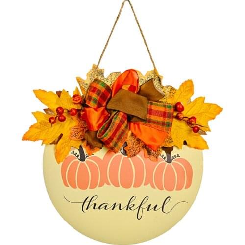 Festical Thanksgiving Door Hanging Garland Wooden Sign Decoration Bumper Harvest Festival Hanglings New Pumpkin House
