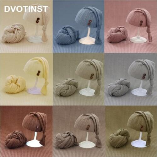 Dvotinst Newborn Photography Props for Baby Soft Buttons Hats Wraps Background Blanket Studio Shoots Fotografia Photo Props