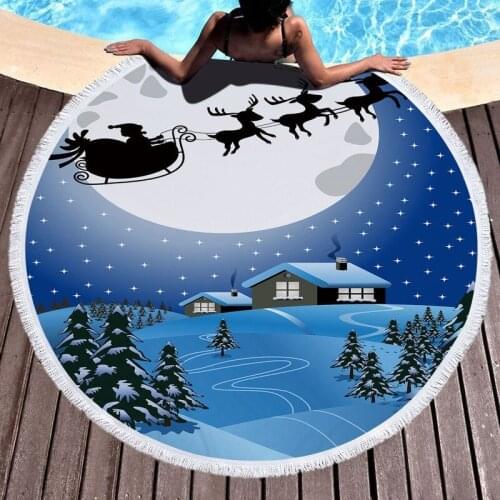 Christmas theme Pareo beach Round beach towel Bath towel spa Large beach towel Towel beach microfiber towel large beach towels