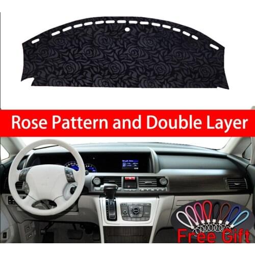 Rose Pattern For Honda elysion 2012 2013 2014 2015 Dashboard Cover Car Stickers Car Decoration Car Accessories Interior Decals