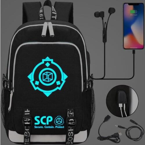 SCP Secure Contain Protect Backpack For Teenager Boys Shoulder Travel School Bag USB Fashion teenagers Casual Laptop bag