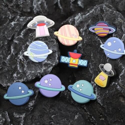 Hole Slippers Shoe Buckle Anime Cute Chars Croc Space universe Decoration Designer Accesoire Garden Shoe Decoration Kid Gift