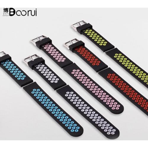 BOORUI new 20mm 22mm strap Amazfit pace silicone strap for xiaomi amazfit bip mijia quartz Garmin Forerunner 645 Vivoactive 3