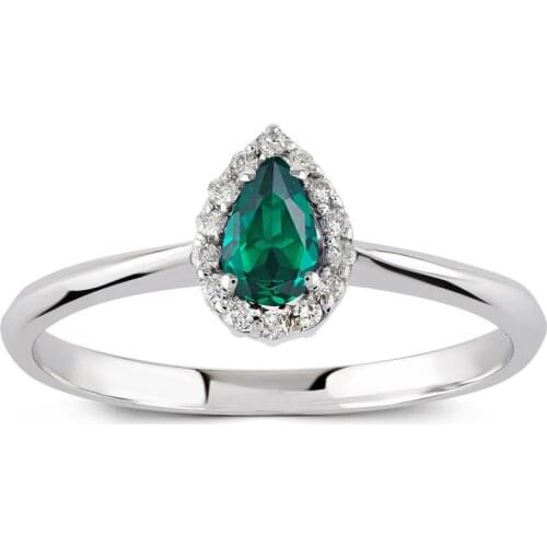 Symbol Gold 0.36 Carat Diamond Emerald Ring Baguette Chic Jewelry LoverRings Engagement Anniversary Wedding For Women