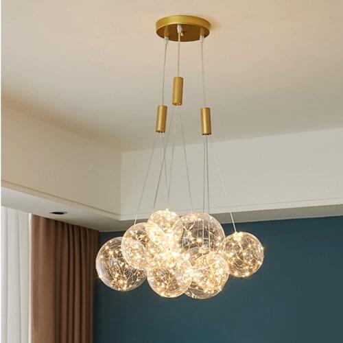 Modern Suspension Chandelier Globe Ball Home Decoration Living Room Bedroom Table Dining Interior Lighting Lusters Luminaires