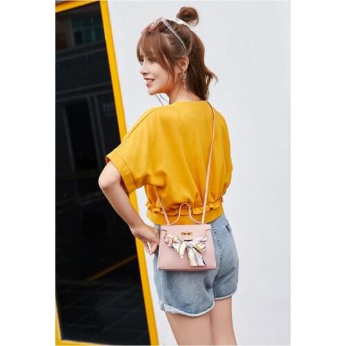 PU Leather Bow-knot Shoulder Bag Messenger Shoulder Purse Bag Women Single Strap Crossbody Bag Handbag Purse Small 5 Colors