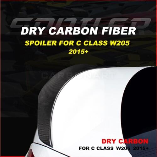 Rear Carbon spoiler for C205 Dry Carbon Fiber Read Lid Spoiler for Mercedes C Class W205 C200 C250 C180 4-Door Sedan 2015-2020