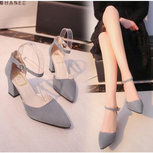 2018 Sandalias femeninas high heels Autumn Flock pointed sandals sexy high heels female summer shoes Female Women sandals mujer