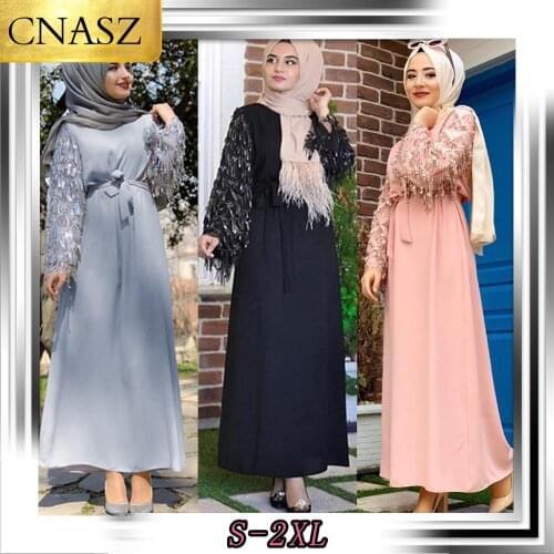 2019 Muslim Tsyle Dubai Turkey Fashion Elegant Playful Fresh Sweet Wind With Middle Eastern Abayas For Women Long Sleeve Dress