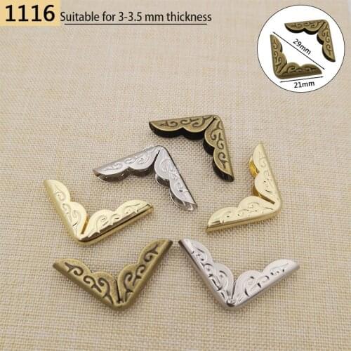 10PCS Antique Brass Corner Brackets Metal Book Scrapbooking Notebook Albums Menus Folders Corner Protectors Bronze Tone