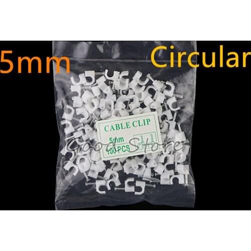 100 pieces/lot round 5mm bag Nail wire clip plastic buckle line plastic clamp power line card buckle Y
