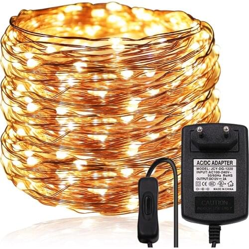 12V LED String Lights Outdoor Christmas Lights 100LED 200LED 300LED Waterproof Garland Fairy Light for Holiday Wedding Decor