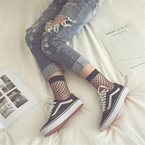 5Pairs/Lot Summer Socks Transparent Women Sexy Mesh Nylon Silk Socks Ultrathin Short Sokken With Lace High Elasticity Female