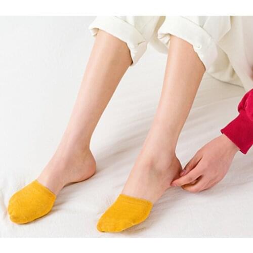5 Pairs/Lot Womens Heels Socks Toe Topper Liner Half Socks Forefoot Half Foot Toe Cover Invisible Breathable Sock Solid Color